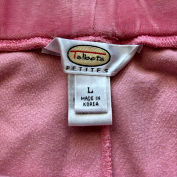 Talbots Petite Vintage Pink Velvet Drawstring Straight Leg Plants Size L - Picture 8 of 10